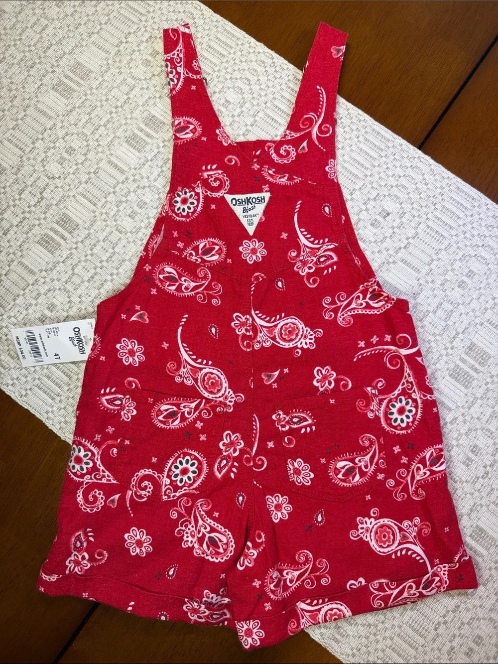 Girls’ OshKosh B'gosh Shortalls Overalls Size 4T